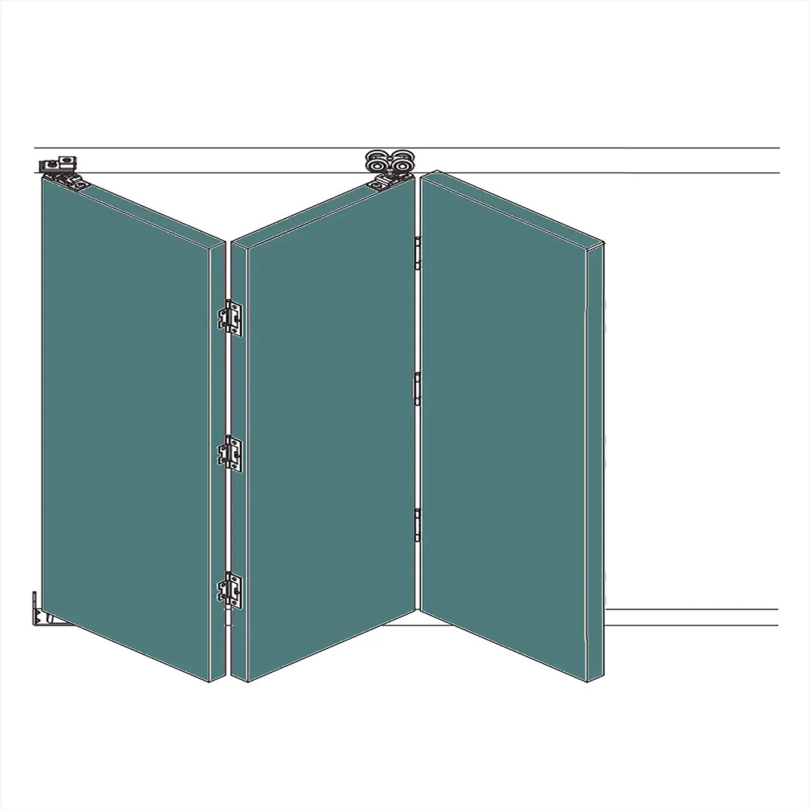 F-Slide Folding Sliding Door Kit - 3 + 0 Door - 3000mm Track F-Slide Folding Sliding Door Kit - 3 + 0 Door - 3000mm Track