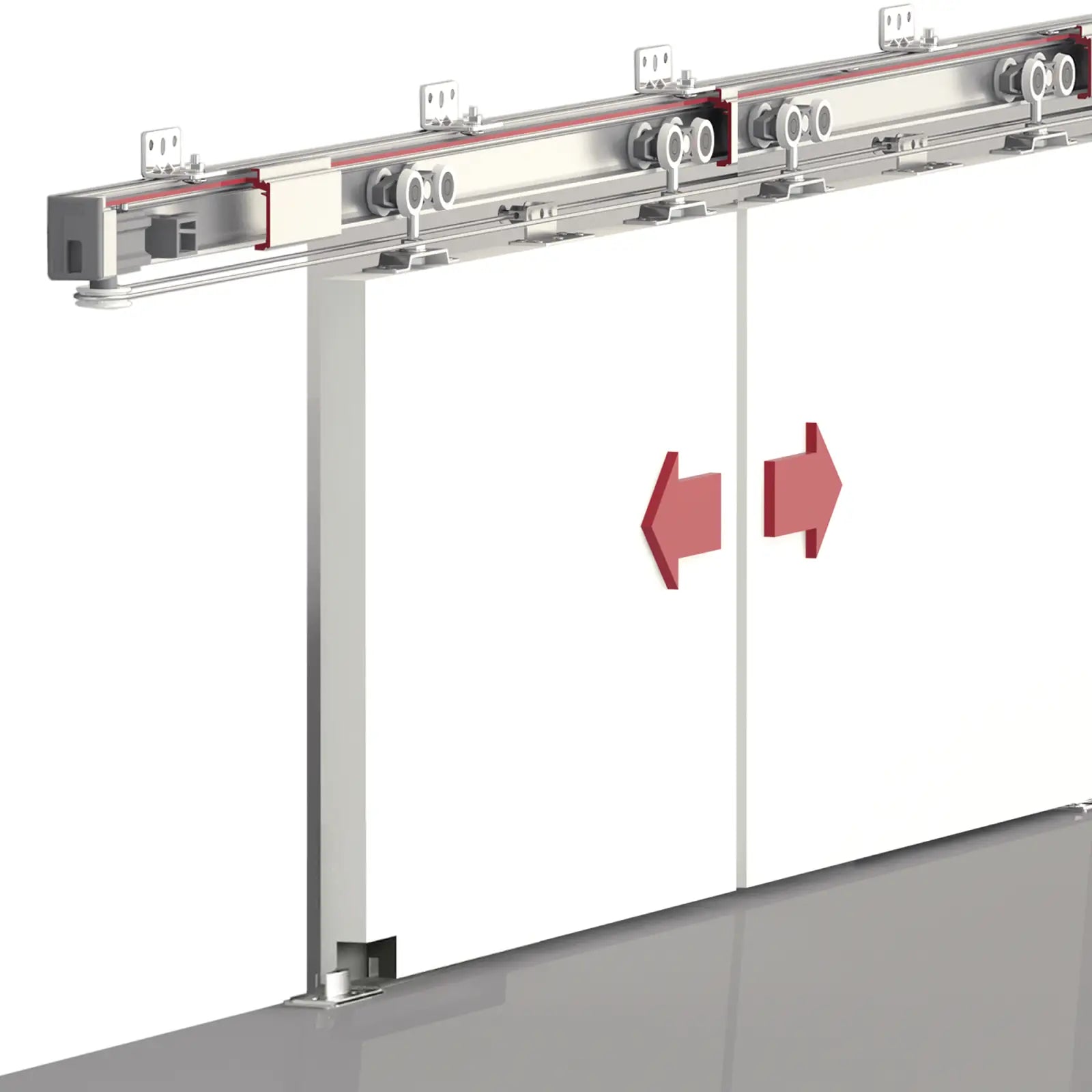 Track Slide Lock D-Slide Double Synchro Sliding Door Kit - 2400mm Track | Protech Locks